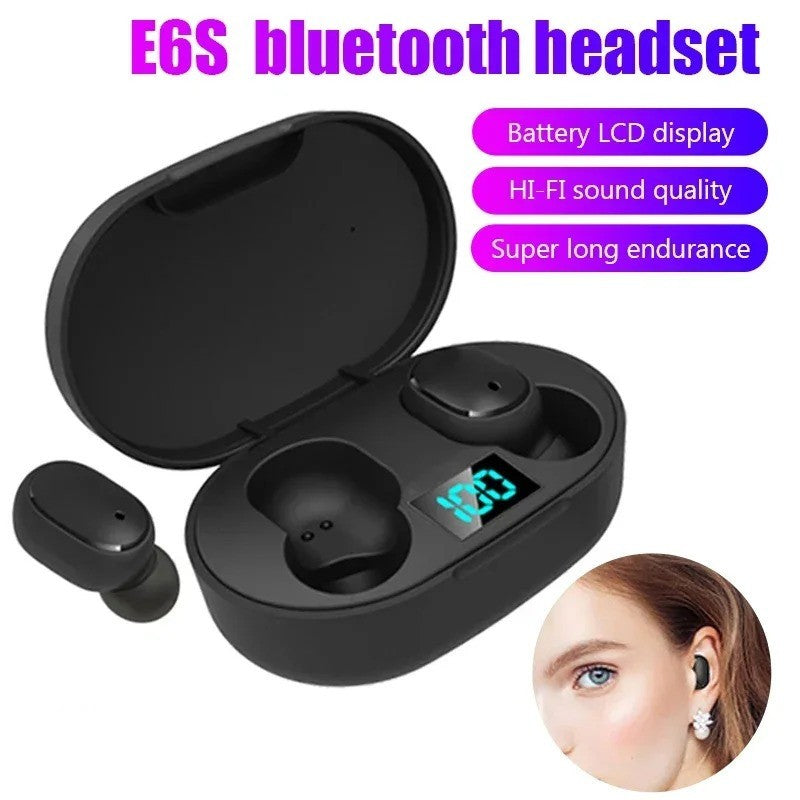 Tws e6s fone bluetooth fones de ouvido sem fio bluetooth com cancelamento ruído