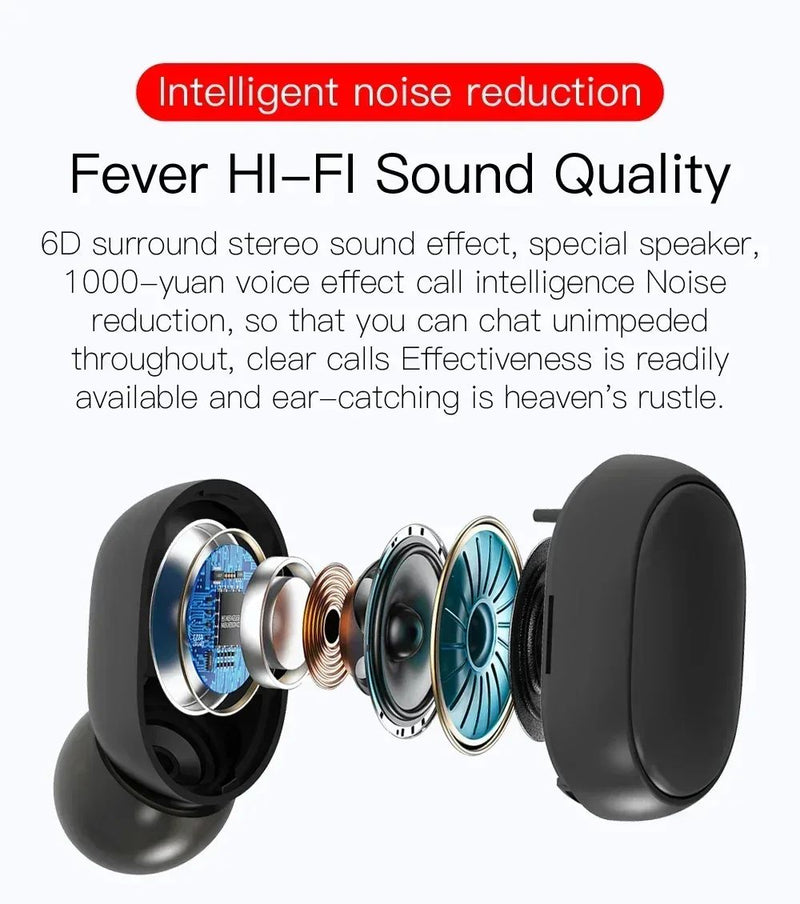 Tws e6s fone bluetooth fones de ouvido sem fio bluetooth com cancelamento ruído