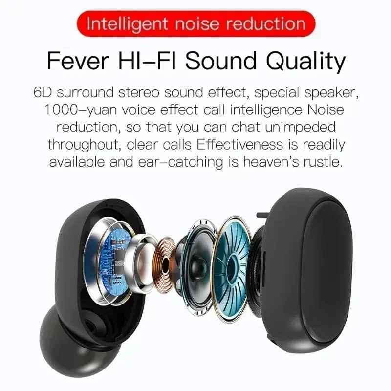 Tws e6s fone bluetooth fones de ouvido sem fio bluetooth com cancelamento ruído