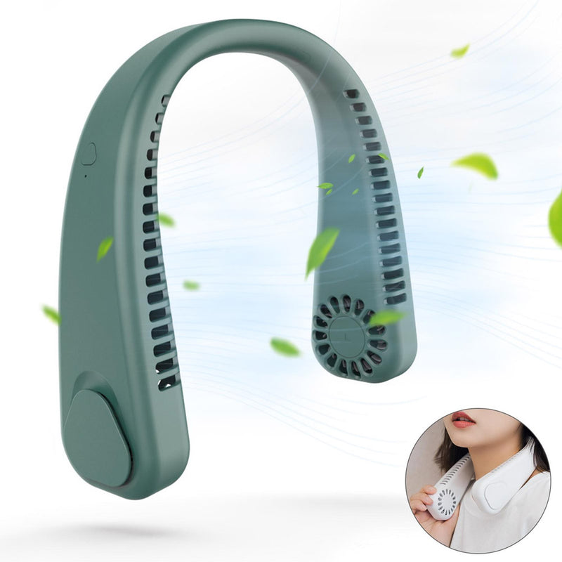 Ventilador de Pescoço Portátil: Mãos Livres, sem Lâminas e Recarregável