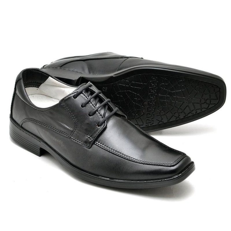 Sapato Casual Conforto Couro de Carneiro Preto